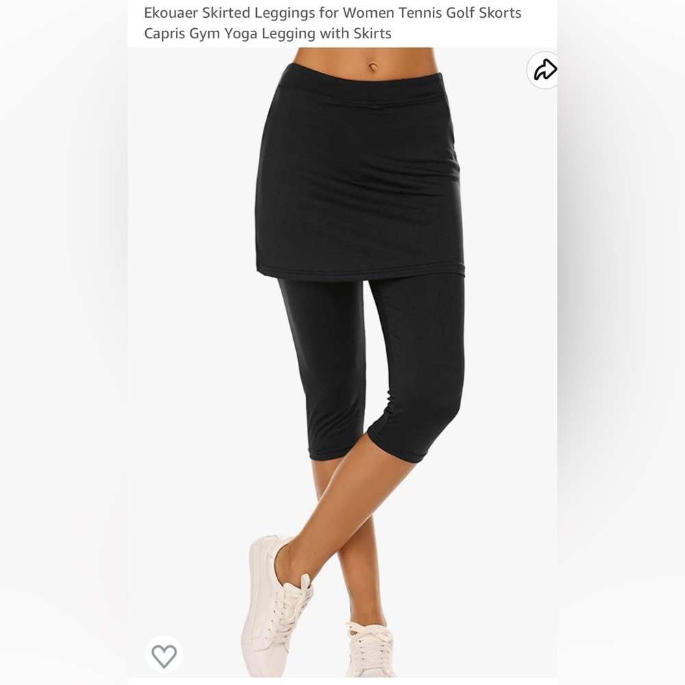 XXL Ekouer Skirted Legging Skort, capri length, golf, tennis, activewear